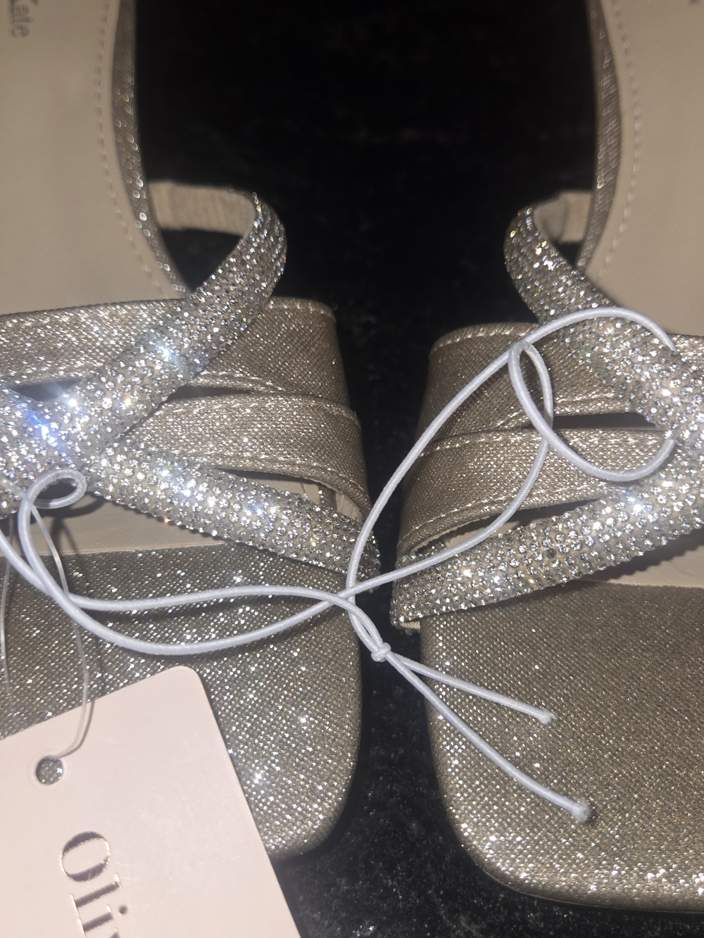 Olivia & Kate Glitter Slip-On Mules in Champagne - Picture 3 of 7